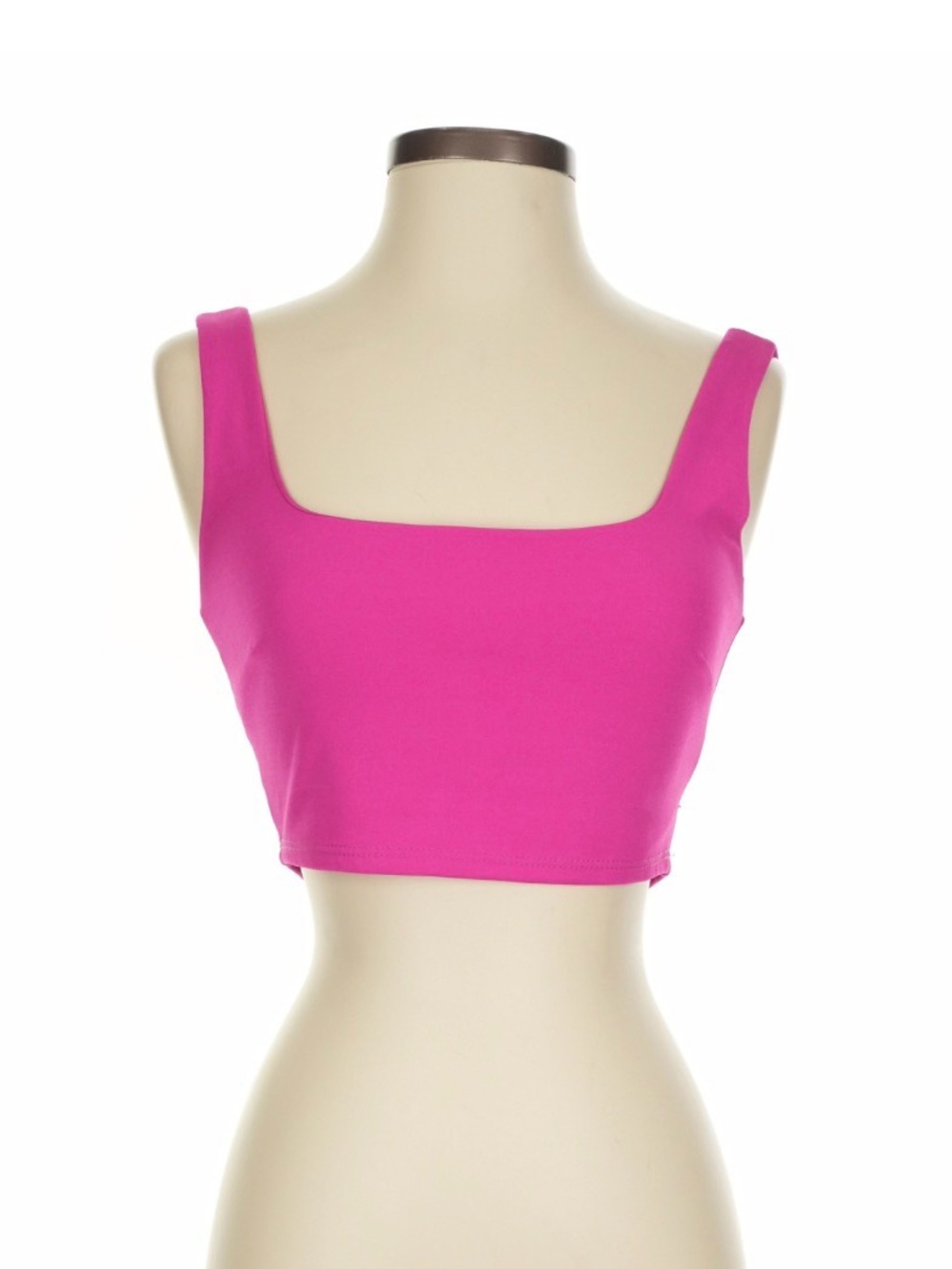 LULU’S Hot Pink Square Neck Cropped Length Top